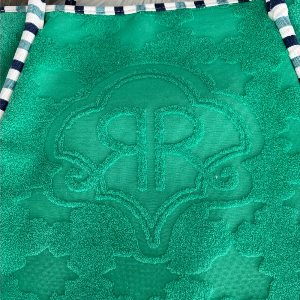 💚💙 Roller Rabbit x Target Star Geo Large Terry Beach Tote Bag Green - Picture 3 of 8